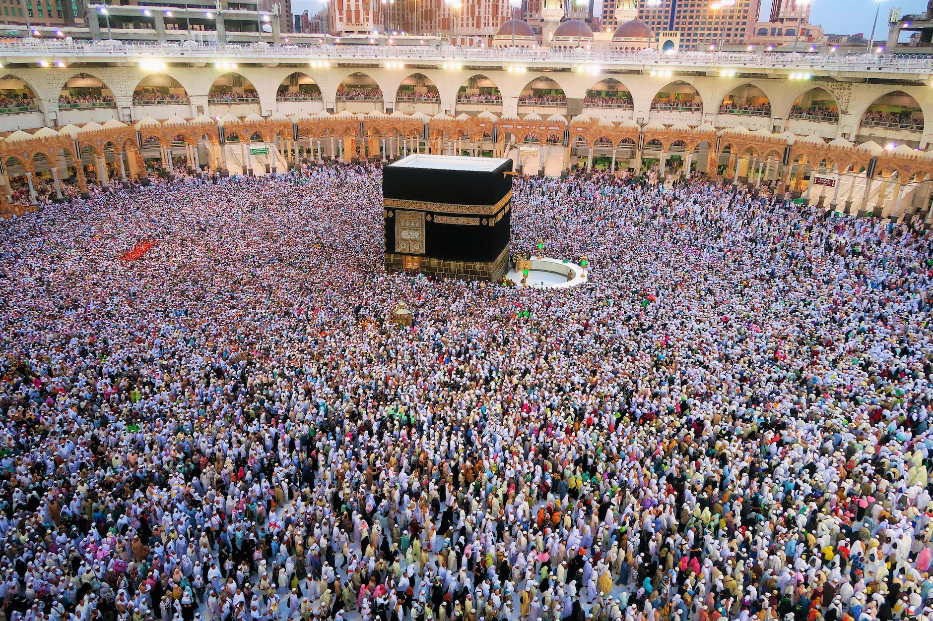 photo of people gathered at kaaba mecca saudi arabia